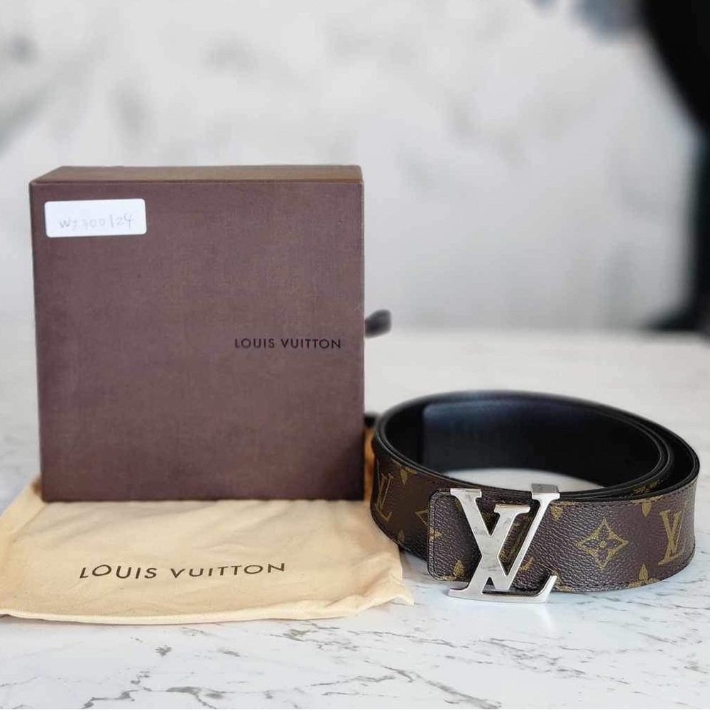 Louis Vuitton Monogram Belt with Silver Buckle